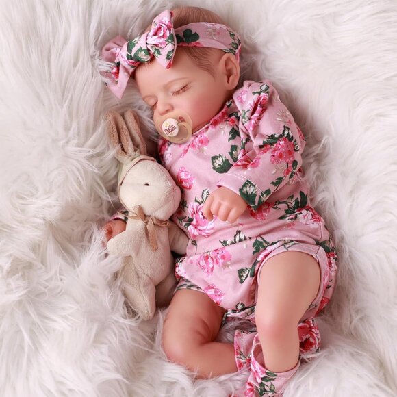 🆕20nch Soft Cloth Body Newborn Baby Doll Girl Poseable Limbs with Accessories - Picture 5 of 8